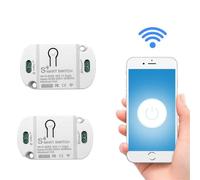 QIACHIP Commutateur WiFi intelligent Interrupteur d'éclairage Compatible avec Tuya/Smart Life APP,Connecté Alexa et Google Home DIY Module relais sans fil
