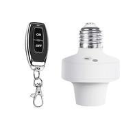 QIACHIP Douille E27 Télécommandée Sans Fil, Base d'ampoule Adaptateur | Kit interrupteur RF 433MHz on/off, 3 modes, compatible LED et ampoule incandescente, usage intérieur, télécommande fournie