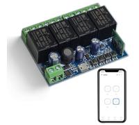 QIACHIP Interrupteur Intelligent WiFi 4 canal, DC 12V 48V Contact sec Module Relais, Ewelink APP Contrôle compatible avec Alexa/Google Home, commutateur Inching/autobloquant