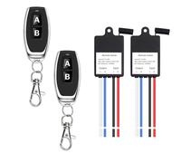 QIACHIP Interrupteur sans fil 433 MHz 1CH 5 V 6 V 12 V 24 V avec télécommande, 5-60 V CC 10 A Mini relais sans fil 328 FT pour ventilateur, moteur, éclairage (2 relais)