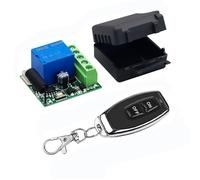 QIACHIP Interrupteur sans fil DC 12 V avec télécommande 433 mHz 1 Canal,Commutateur porte de portail,garage, module relais rf récepteur avec 1 Émetteur Porte-clés Contacts sans potentiel contrôleur