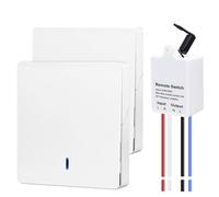 QIACHIP Interrupteur sans fil RF 433 MHz pour lumière, kit émetteur mural récepteur relais 10 A 1500 W, portée 20 m sans recâblage