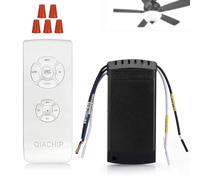 QIACHIP Kit de télécommande pour ventilateur de plafond sans fil avec 4 minuteries et 3 vitesses 220V 230V interrupteur de contrôle de ventilateur de lampe pour la maison, le bureau