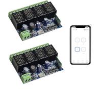 QIACHIP Relais Module de commutation à 4 canaux, Smart Ewelink APP WiFi Contact propre sans fil Inching Relay Monentary/Self-locking Switch compatible avec Alexa Echo Google Home