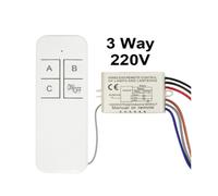 QIACHIP télécommande sans fil interrupteur 220V récepteur émetteur marche/arrêt numérique 1/2/3 voies mur télécommande interrupteur lampe - Type 3 Way 220v