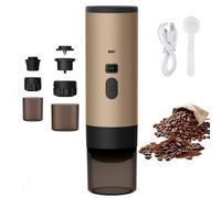 QIAKEFE Machine a Cafe Portable,3 En 1 CafetièRe Portable,12V Rechargeable Expresso CafetièRe,90ML RéServoir D'Eau,Compatible Capsules et Café Moulu,pour Bureau Camping et Voiture (Kaki)