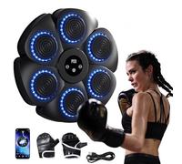 QIAKEFE Machine de Boxe Musicale,Machine de Boxe avec Connexion Bluetooth Intelligente,9 Vitesses Music Boxing Machine,Comptage Auto,Boxe Mural,Jeu De Boxe pour Enfant Adulte en Famill Gym (Noir)