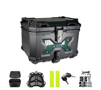 QIAKEFE Top Case Moto,Coffre Moto Universel,Alliage d'aluminium Coffre Motos,avec Serrure de Sécurité,Imperméable,Valise de Voyage pour Ranger Les Casques et Autres équipements D'équitation (65L)