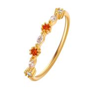 QIAMNI Bague d'amitié en cristal bleu résistant au ternissement, délicate et empilable pour femme