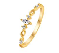 QIAMNI Bague d'amitié en cristal bleu résistant au ternissement, délicate et empilable pour femme