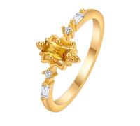 QIAMNI Bague d'amitié en cristal bleu résistant au ternissement, délicate et empilable pour femme