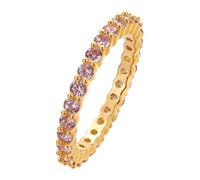 QIAMNI Bague d'éternité empilable avec zircones multiples - Symbole d'amour sans fin pour femmes pour cadeaux, Laiton, Zircone