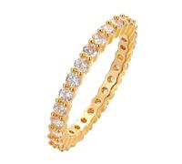 QIAMNI Bague d'éternité empilable avec zircones multiples - Symbole d'amour sans fin pour femmes pour cadeaux, Laiton, Zircone