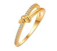 QIAMNI Bague élégante en forme de nœud en zircon pour femme, bague de rappel d'amour et d'amitié pour femme