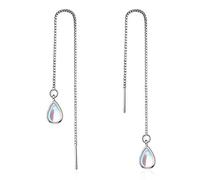 QIAMNI Boucles d'oreilles pendantes en forme de goutte en pierre de lune pour femme/fille Argenté, Argent Cuivre