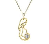 QIAMNI Collier d'amour maternel à la mode : serti de pierres de zirconium, bijoux commémoratifs de grossesse et nouveau-né, cadeau pour les nouvelles mamans