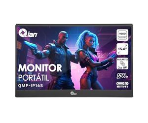 Qian Moniteur Portable IPS Full HD 15,6" à 60 Hz 1920 × 1080 avec Support, Deux Haut-parleurs, secondaire écran pc Ultra Fin pour Ordinateur Portable/PC/Mac/PS3/4/5/Xbox