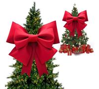 QIANAI Décorations de Noël Big Bow, Fiocco Natalizio per Porta, Fiocco Natalizio per Albero, Gros Noeud Cadeau Noel, Noël Noeud Rouge Grande (Rouge)