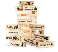 QIANAI Jeu d'Empilement pour Adultes, 48 Blocs en Bois Blocs pour Couples, Jeux de Tours de Blocs, Jeu d'Empilement Sexuel, Jeux de Tours pour Couples, Tour Érotiquejeux Coquins pour Adultes