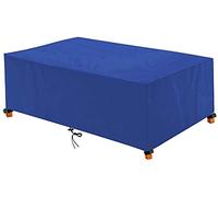 QIANC Housse Salon de Jardin，Housse de Protection pour Mobilier de Jardin,420D Oxford Impermeable,Anti-Vent/Pluie/UV， Housse Table de Jardin Rectangulaire-Bleu_260x160x90cm