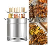 QianCruxtacy Barbecue Portable Barbecue Au Charbon De Bois sans Fumée,Séparation Huile-Charbon Et Technologie sans Fumée,Barbecue Intégré Poêle Suspendu,pour Le Camping Et Le Barbecue RS30