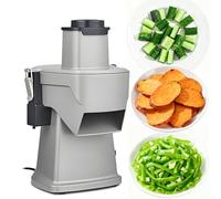 QianCruxtacy Râpe électrique Multifonctions, Appareil De Découpe pour Julienne, Frites Et Tranches, avec Interruptur Etanche Et Ventouses Anti-Dérapantes, Convient Aux Restaurants, Hôtels