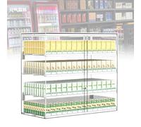 QianCruxtacy Vitrine Commerciale pour Cigarettes en Acrylique à Grande Capacité, Système d'alimentation Automatique par Poussoirs, Porte Coulissante Verrouillable, Montage Mural Ou sur Comptoir 4-10