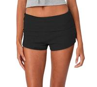 Qianderer Short de détente pour femme - Imprimé floral - Taille basse - Micro short sexy - Coupe ajustée - Short de nuit mignon, BB Black., M