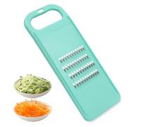 Qianeffort Râpe en plastique et acier inoxydable, vert, 26,6 cm x 3,9 cm, filaments de 2 mm, râpe à main, râpe à légumes, râpe à carottes, broyeur de chou