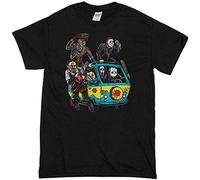 QIANFANGHUI Men's Halloween T-Shirt Massacre Mystery Machine Themed Costume Black L