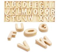 QianFenShi 130 Pièces 3cm Lettres en Bois Majuscules de A à Z - Alphabet pour DIY, L'artisanat, Décoration, Fêtes