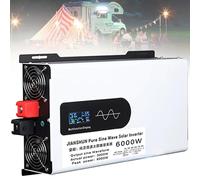 Qiang 5000W 6000W 8000W 9000W 12000W Convertisseur Pur Sinus DC 12V 24V 48V 60V 72V 96V à AC 220V/230V -2 Prises AC Onduleur Solaire à Onde Sinusoïdale Pure Transformateur,6000W-24V