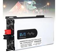 Qiang 5000W 6000W 8000W 9000W 12000W Convertisseur Pur Sinus DC 12V 24V 48V 60V 72V 96V à AC 220V/230V -2 Prises AC Onduleur Solaire à Onde Sinusoïdale Pure Transformateur,10000W-48V