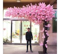 Qiang Arbres Fleurs Cerisier Artificiels,Plante Artificielle Fleur De Cerisier Artificiel Arbre Simulation Crypter Fleurs Sakura Souhaitant Arbre Fleurs Cerisier Fleur Soie Décor,Extended-3m*2m