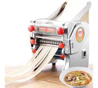 Qiang Automatique Machine à Pâtes électrique Laminoir Pates Acier Inoxydable avec 2 Lames Réglage épaisseurs 0.3mm-20mm,pour Nouilles,Spaghettis,Fettucines,Pennes Maison,FKM-240