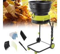 Qiang Broyeur De Feuilles électrique 2500w - Hachoir sans Lame Sécuritaire, 8000 TR/Min - Trémie Large 54cm - Ratio De Broyage 17:1 pour Compost - 208l/Min - Léger avec Roues Powercord×10m