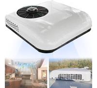 Qiang Climatiseur 12V/24V DC,Roof Air Conditioner Refroidissement Uniquement | avec Télécommande,pour Camions Bus Excavateurs Camping-Cars Véhicules agricoles,etc,White-24V