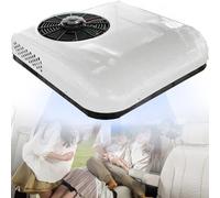Qiang Climatiseur Toit 12V/24V CC pour Camping-Car,Unité Climatisation Toit - sans Conduit,Refroidissement,Climatisation Stationnement avec Télécommande,pour Camping-Cars/Camions/Bus etc,White-24V