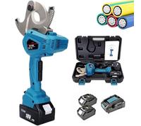 Qiang Coupe Câble Électrique À Cliquet,Coupe Câble à Batterie,Coupe Câble Hydraulique avec 2 Batteries 18 V 4,0 Ah Outil Coupe Fil électrique pour câble blindé en cuivre Al,50mm