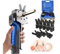 Qiang Kit Outil D'évasement Simple électrique sans Fil,Outil D'évasement De Tube Excentrique à 45° 3/4" Max Od,pour Tuyaux en Cuivre/Aluminium/Laiton Souple,5chucks