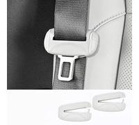 QIANGFAFA 2 Pièce Boucle de Ceinture de Sécurité Housse de Protection pour Kia Soul I 2009-2014, Housse de Silicone Housse Anti Poussière pour Voiture,White-Thin Plug