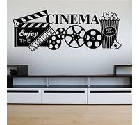 QIANGTOU Film Sticker Mural Bande de cinéma TV Salle multimédia théâtre Pop-Corn Stickers muraux Film Salle de Loisirs décoration Mur Amovible 85x34cm