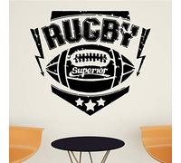 QIANGTOU Rugby Sport Stickers Muraux pour Enfants Chambre Salon Papiers Peints Stickers Vinyle Mur Art Décor À La Maison Peintures Murales Auto-Adhésives 75x64cm