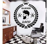 QIANGTOU Salon de Coiffure Signe décoration de fenêtre Stickers muraux Accessoires pour Salon de Coiffure Salon de beauté Sticker Mural Logo de Salon de Coiffure 75x85cm