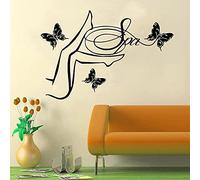 QIANGTOU Spa Salon Stickers Muraux Soins du Visage Citation De La Peau Sticker Mural Salon De Beauté Femme Visage Mur Art Decal Vinyle Spa Salon Décor 108x73cm