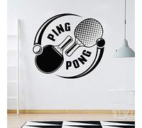 QIANGTOU Sport Stickers Muraux Jeux De Tennis De Table Ping-Pong Raquette De Sport Vinyle Sticker Décoration de La Maison Salle d'exercice Chambre Ado 59x54cm