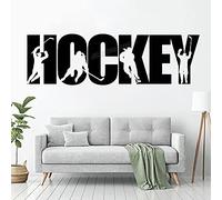 QIANGTOU Sticker Mural Hockey Rondelle Fan Bâton de Hockey Logo de Hockey Sticker Mural pour la décoration de la Chambre Art Vinyle Autocollant 196x59cm