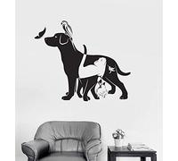 QIANGTOU Stickers muraux Vinyle, Chiens, Chats, Lapins, Animaux, vétérinaire, Stickers muraux décoration Zoo, décoration Salon 66x54cm