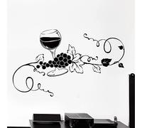 QIANGTOU Verre De Vin Vigne Raisin Vinyle Sticker Décor À La Maison Cuisine Bar Art Mural Stickers Muraux Amovible 99x59cm