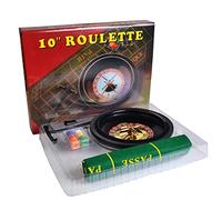 QIANGU Ensembles de Poker, Jeu de Roulette 10 Pouces avec jetons de Poker en Nappe pour Jeu Bar Party Borad